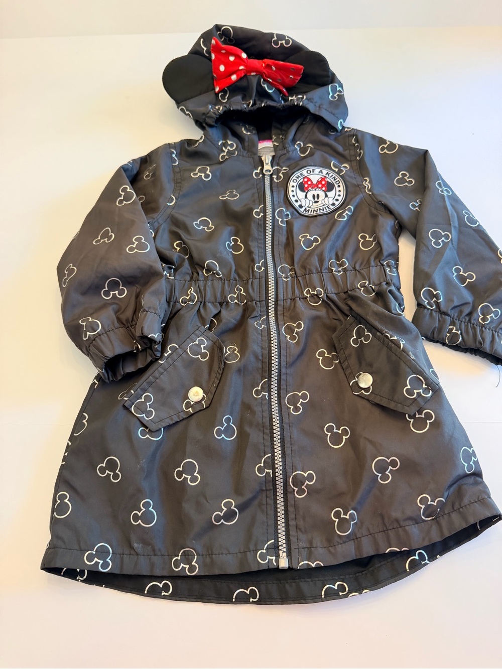 Disney Junior Minnie Mouse Girls 3T Hooded Jacket Ears Bow Black